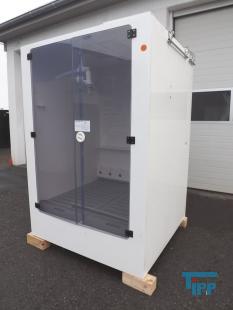show details - used IBC chemical storage cabinet for dangerous chemicals including collecting pan 